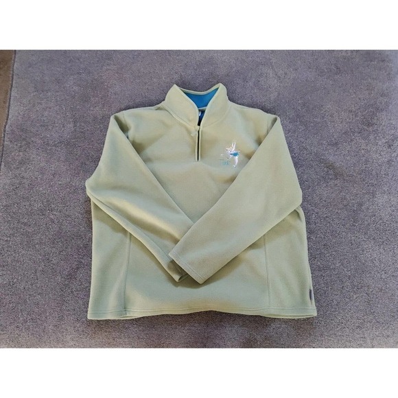 Disney Store Exclusive Tops - Vintage TINK Tinker Bell Disney 1/4 Zip Fleece Women XL Green Sweatshirt Y2K